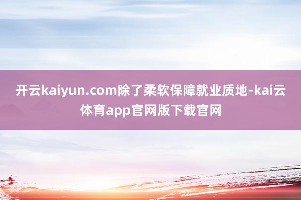 开云kaiyun.com除了柔软保障就业质地-kai云体育app官网版下载官网