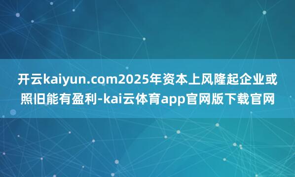开云kaiyun.com2025年资本上风隆起企业或照旧能有盈利-kai云体育app官网版下载官网
