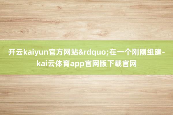 开云kaiyun官方网站&rdquo;在一个刚刚组建-kai云体育app官网版下载官网