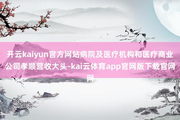 开云kaiyun官方网站病院及医疗机构和医疗商业公司孝顺营收大头-kai云体育app官网版下载官网