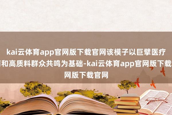 kai云体育app官网版下载官网该模子以巨擘医疗指南和高质料群众共鸣为基础-kai云体育app官网版下载官网