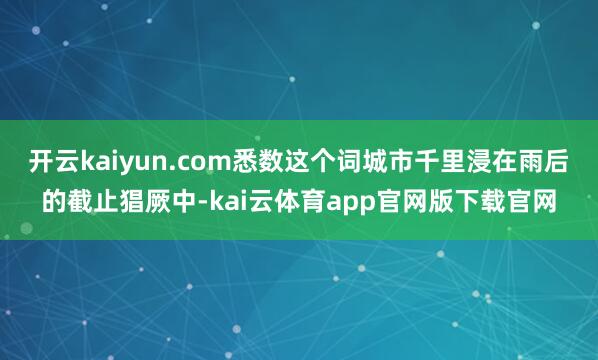 开云kaiyun.com悉数这个词城市千里浸在雨后的截止猖厥中-kai云体育app官网版下载官网