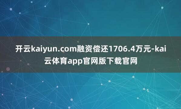 开云kaiyun.com融资偿还1706.4万元-kai云体育app官网版下载官网
