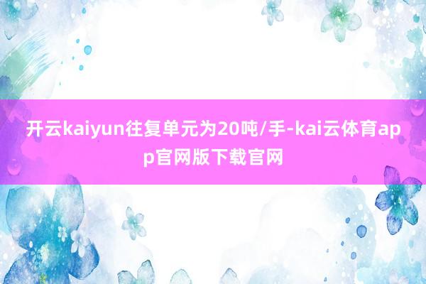开云kaiyun往复单元为20吨/手-kai云体育app官网版下载官网
