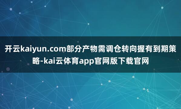 开云kaiyun.com部分产物需调仓转向握有到期策略-kai云体育app官网版下载官网